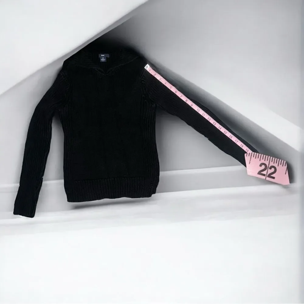 GAP l Kids Black Long-Sleeve Sweater l Flap Collar l XS l EUC
